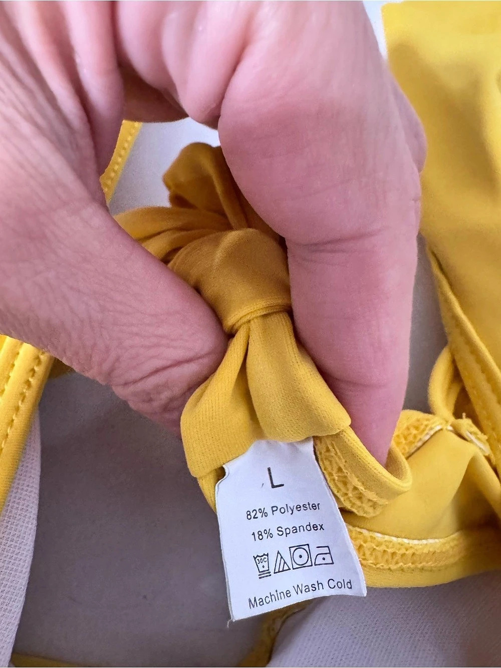 Yellow Ruffled One-Piece Swimsuit Size Large - Picture 3 of 3